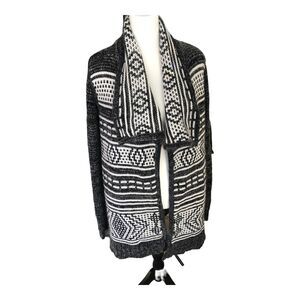 Intermix Cardigan Sweater Womens Size S Gray Southwest Wool Mohair Blend Pockets